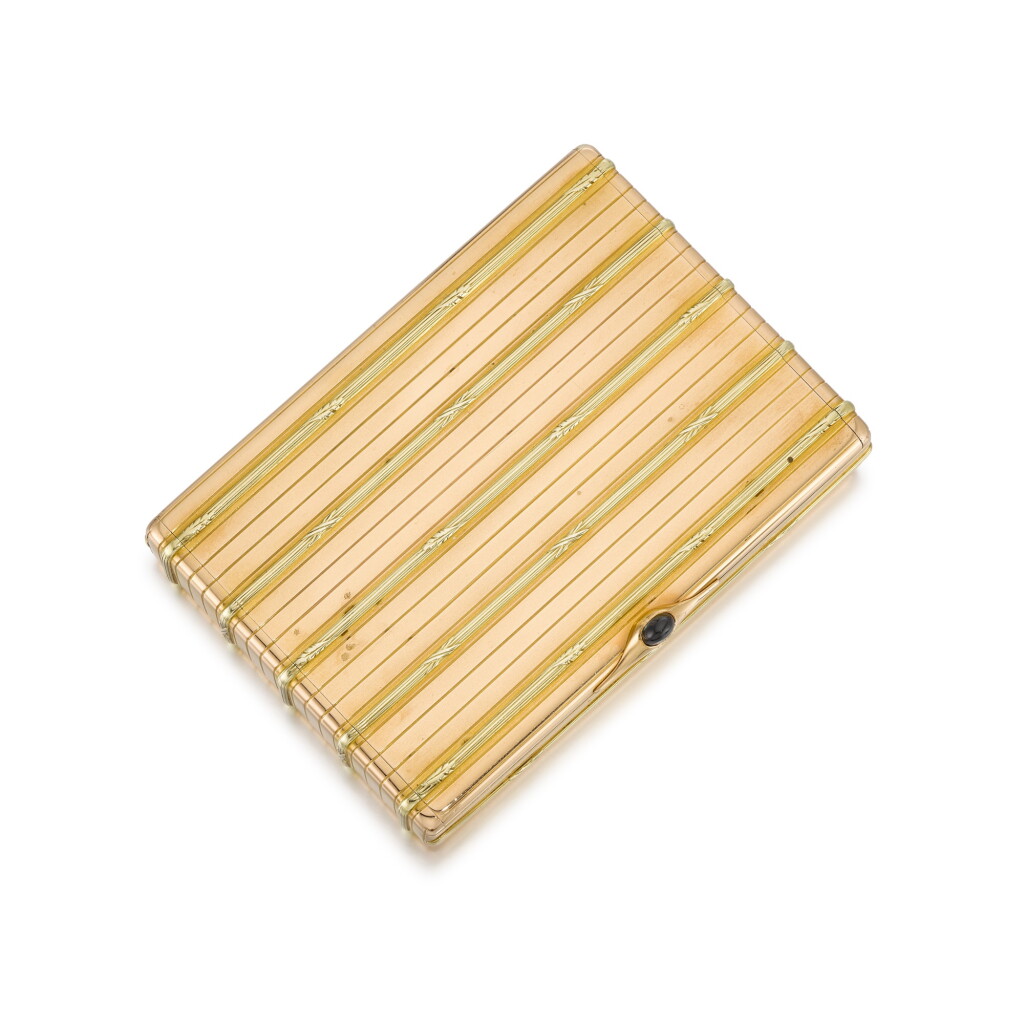 View full screen - View 1 of Lot 18. A gem-set varicoloured gold cigarette case, Andrei Bragin, St Petersburg, 1908-1917.