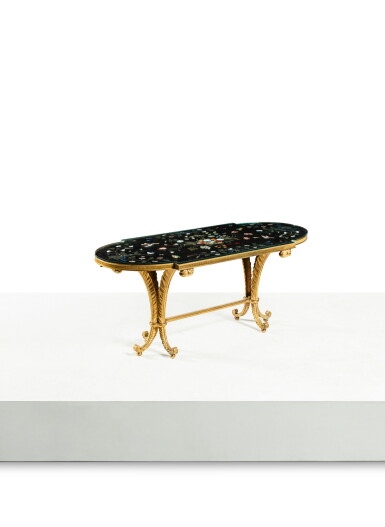 View full screen - View 1 of Lot 5. A pietra dura marquetry and gilt-bronze coffee table, 20th century, in the taste of Maison Jansen.