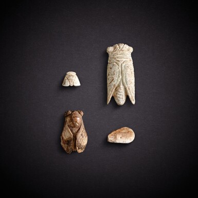 View full screen - View 1 of Lot 7888. Four jade cicadas, Eastern Zhou dynasty, Warring States period | 東周戰國 玉蟬四件.