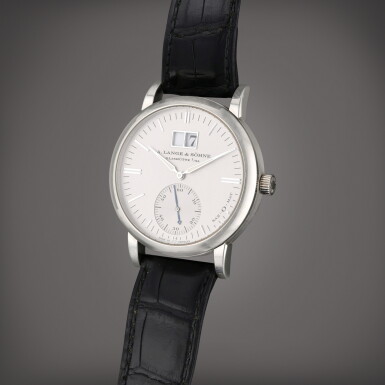 View full screen - View 1 of Lot 1. Reference 308.025 Sax-O-Mat | A platinum automatic wristwatch with date, Circa 1999.