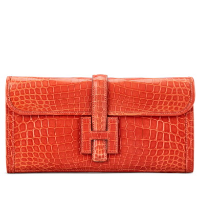 View full screen - View 1 of Lot 618. Orange Poppy Shiny Niloticus Crocodile Jige Elan, 2016.