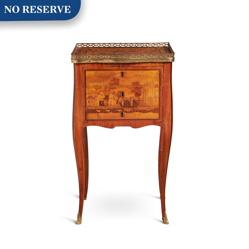 View full screen - View 1 of Lot 84. A Louis XV Tulipwood, Amaranth and Fruitwood Marquetry Table En Chiffonnière, Circa 1760.