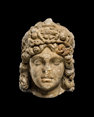 View full screen - View 1 of Lot 110. A Roman Marble Janiform Herm of Dionysos or Apollo, circa 2nd Century A.D..