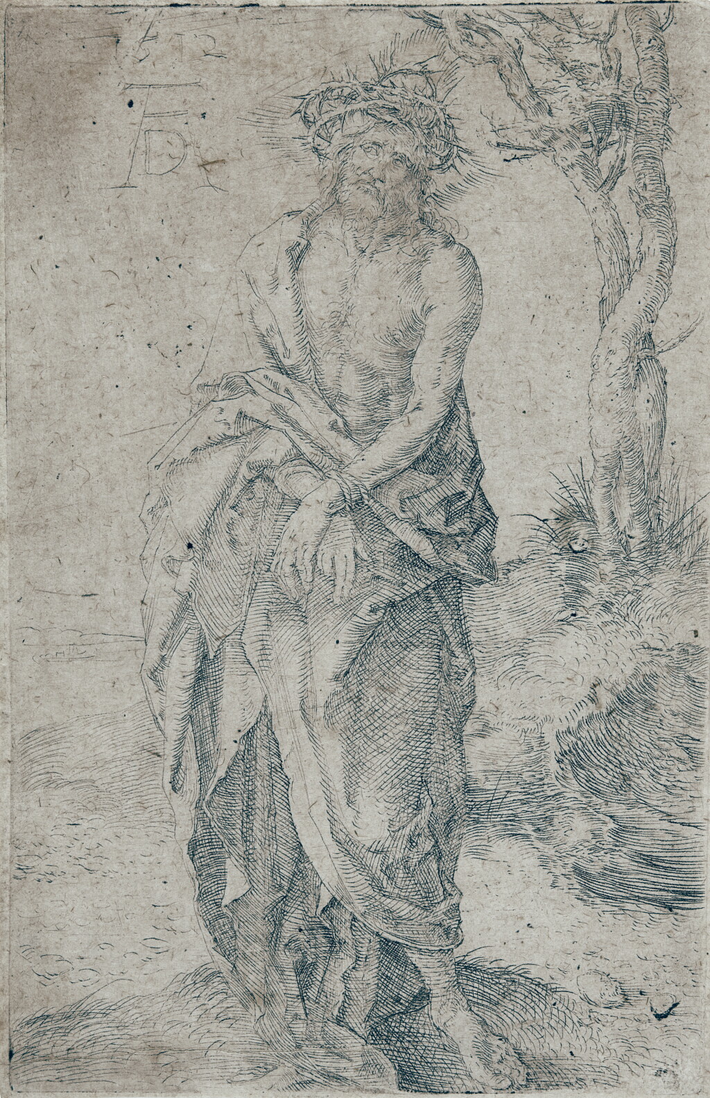 View full screen - View 1 of Lot 7. The Man of Sorrows with Hands Bound (B., M., Holl. 21).
