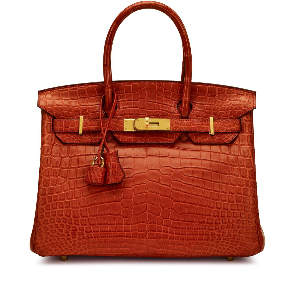 View full screen - View 1 of Lot 60. Brique Matte Niloticus Crocodile Birkin 30 Gold Hardware, 2011.