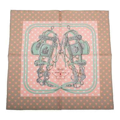 View full screen - View 1 of Lot 82. Hermès "Brides de Gala Love" Silk Pocket Square Scarf 45cm.