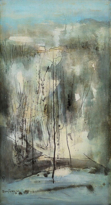 View full screen - View 1 of Lot 170. Cheong Soo Pieng 鍾泗濱 | Quiet river bank 寂靜的河畔.