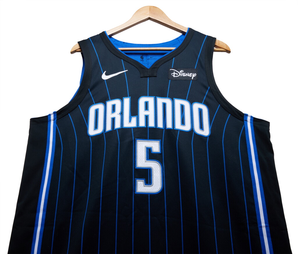 View full screen - View 1 of Lot 146. Paolo Banchero 'NBA Playoff Debut' Orlando Magic 2024 NBA Playoffs Eastern Conference Round 1 Game Worn Icon Edition Jersey | Game 1 & 2 | Matched to 2 Games .