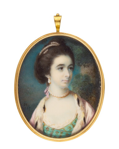 View full screen - View 1 of Lot 159. SAMUEL COTES | Portrait of Mary Ann, Countess of Buckinghamshire (1740-1769).