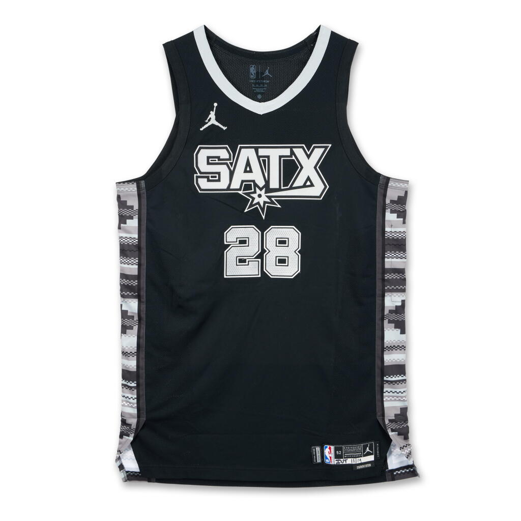View full screen - View 1 of Lot 180. Charles Bassey San Antonio Spurs 2024-2025 Emirates NBA Cup Game Worn Statement Edition Jersey .