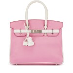 5P Bubblegum Pink and White Swift HSS Birkin 30 Palladium Hardware, 2010