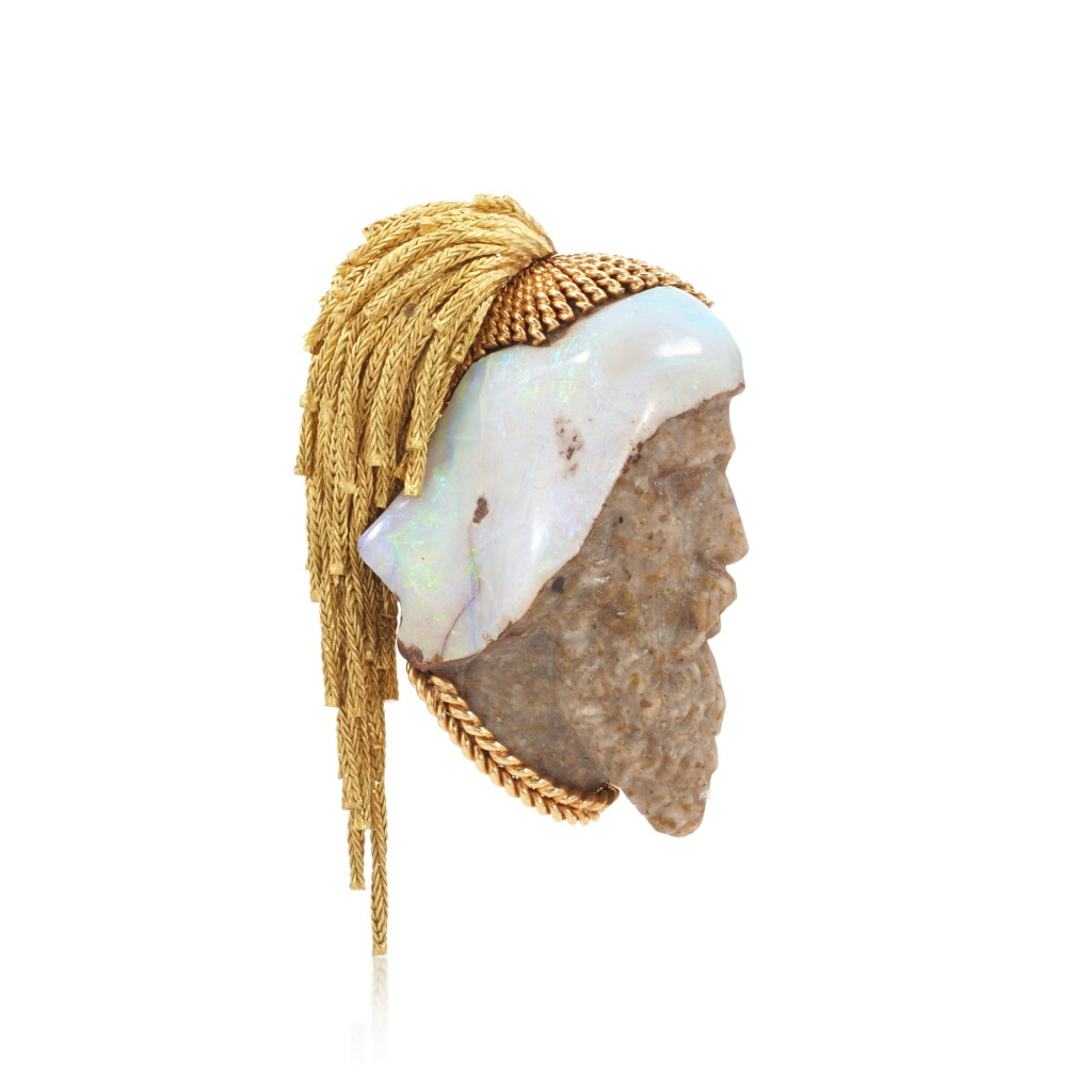 View full screen - View 1 of Lot 1159. Gold and boulder opal brooch 'Le Guerrier', 1970s.