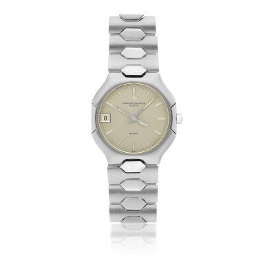 View full screen - View 1 of Lot 182. VACHERON CONSTANTIN | REF 333, A STAINLESS STEEL WRISTWATCH WITH DATE AND BRACELET CIRCA 1975.