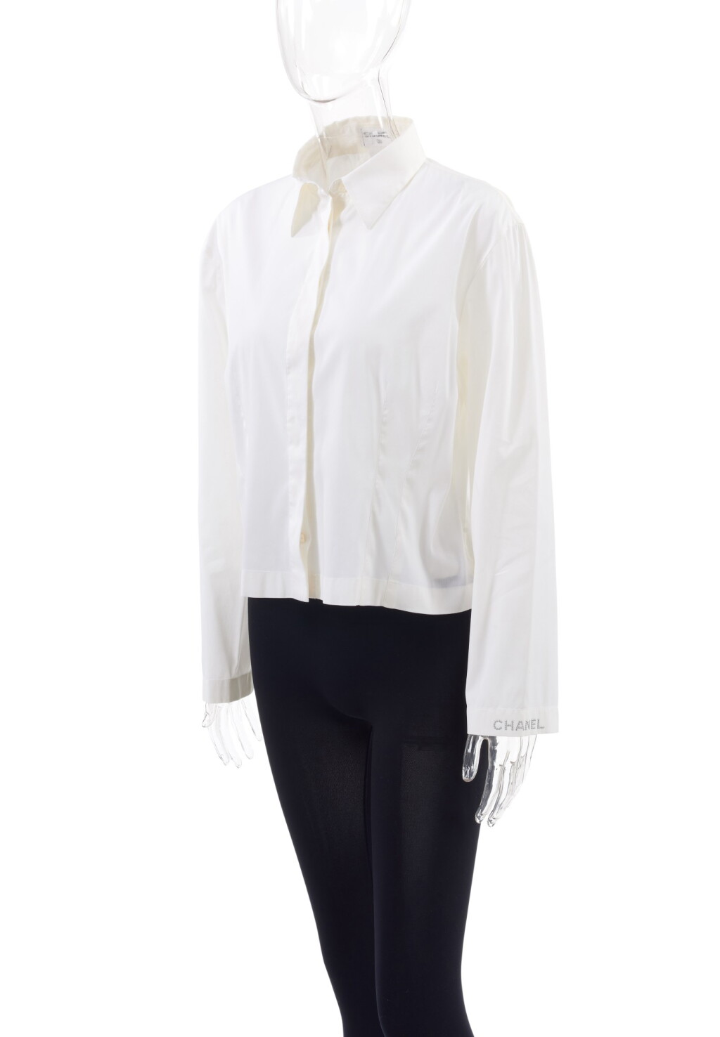 View full screen - View 1 of Lot 89. CHANEL | WHITE EMBELLISHED SHIRT .
