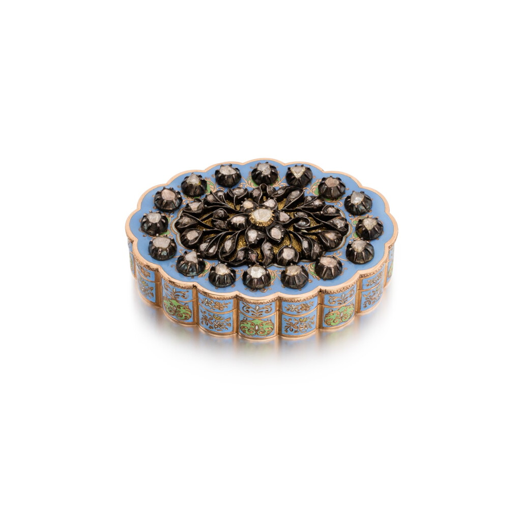 View full screen - View 1 of Lot 1162. A jewelled gold and enamel snuff box for the Ottoman market, possibly Charles Magnin, Geneva, circa 1835-1840.