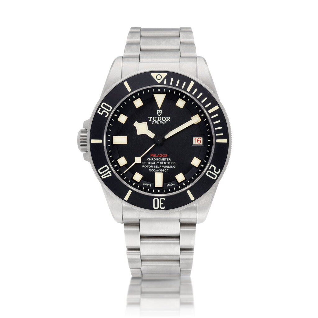 View full screen - View 1 of Lot 8201. Pelagos, Reference 25610T | A titanium and stainless steel left-handed wristwatch with date and bracelet, Circa 2019 帝舵 | Pelagos 型號25610T | 鈦金屬及精鋼左手鏈帶腕錶,備日期顯示,約2019年製.