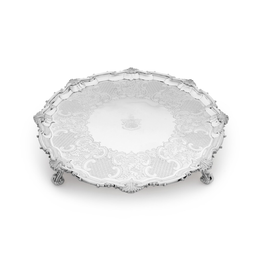 View full screen - View 1 of Lot 131. A George IV Silver Large Salver, John Mewburn, London, 1821.