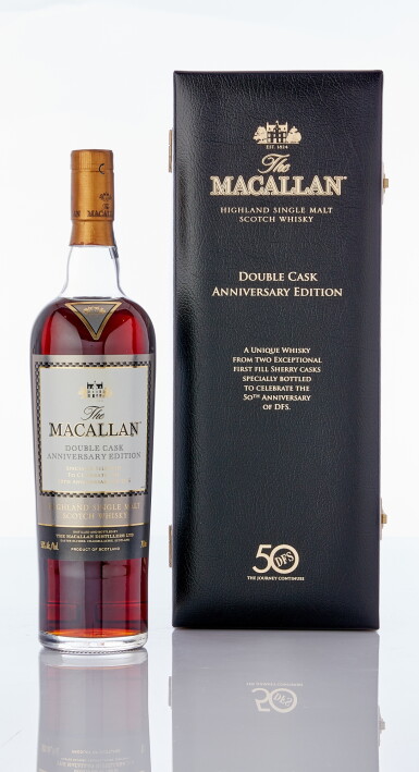 View full screen - View 1 of Lot 6062. The Macallan Double Cask 50th Anniversary of DFS 50.0 abv NV (1 BT70).