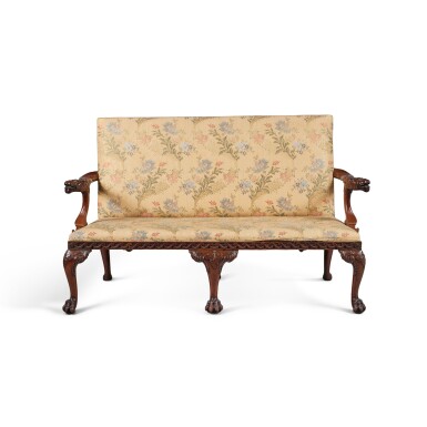 View full screen - View 1 of Lot 71. A George II Carved Mahogany Settee, Circa 1745.