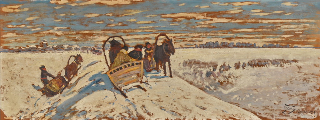 View full screen - View 1 of Lot 869. A winter encounter.