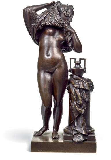 View full screen - View 1 of Lot 39. JEAN-JACQUES PRADIER, CALLED JAMES | FEMME OTANT SA CHEMISE (WOMAN UNDRESSING).