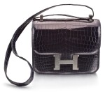 HERMÈS | BLEU MARINE NILOTICUS CROCODILE LEATHER CONSTANCE 24 WITH SILVER HARDWARE | 愛馬仕 | 深藍色鱷魚皮24公分CONSTANCE包附銀色金屬配件