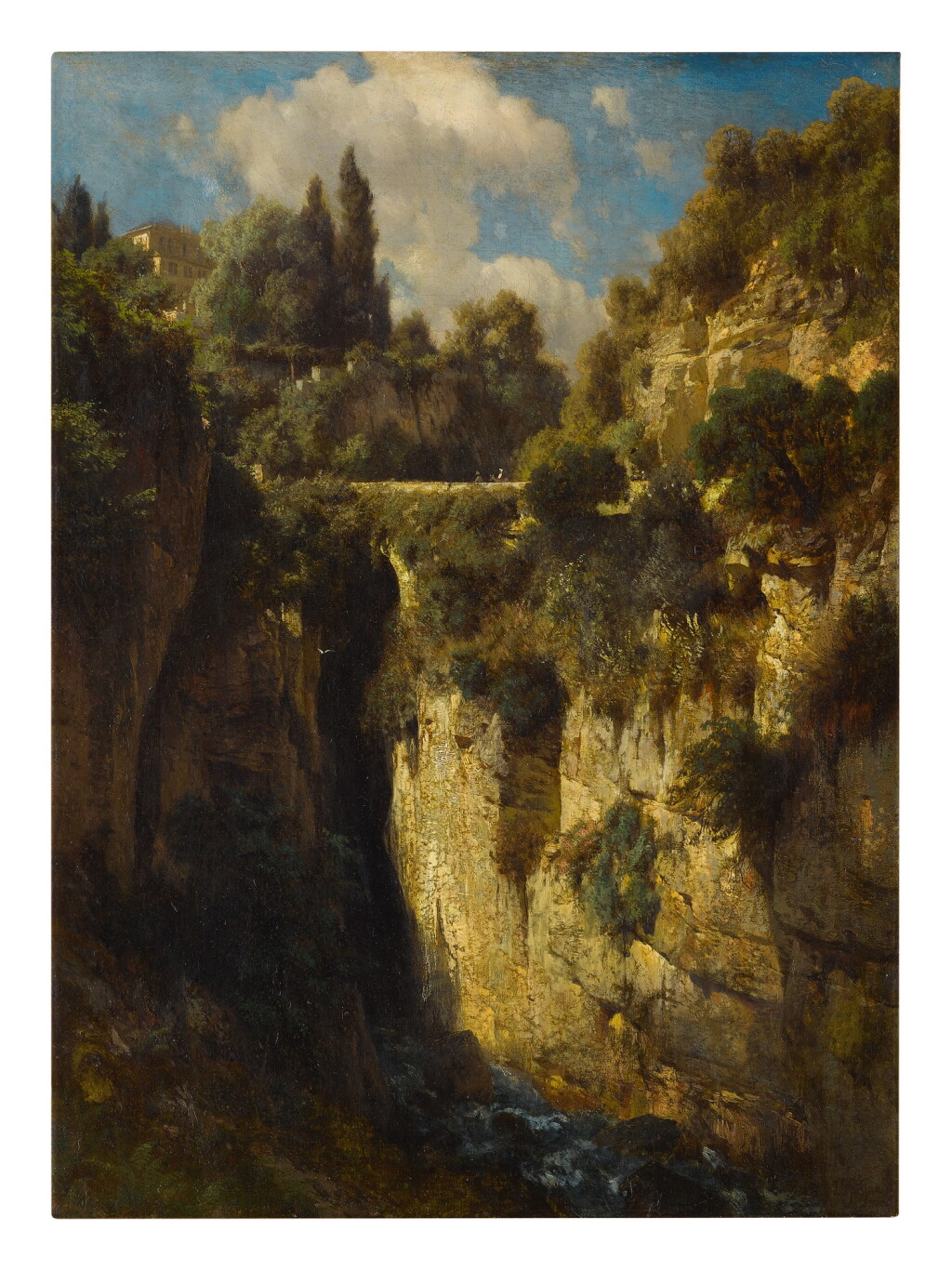 View full screen - View 1 of Lot 93. JOHANN GOTTFRIED STEFFAN | A MOUNTAINOUS LANDSCAPE WITH A WATERFALL.