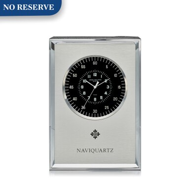 View full screen - View 1 of Lot 8056. PATEK PHILIPPE | NAVIQUARTZ, REFERENCE E 1200 | AN ALUMINUM DESK t.mes
PIECE, MADE IN 1972 | 百達翡麗 | Naviquartz 型號 E 1200 鋁金屬時計,1972年製.