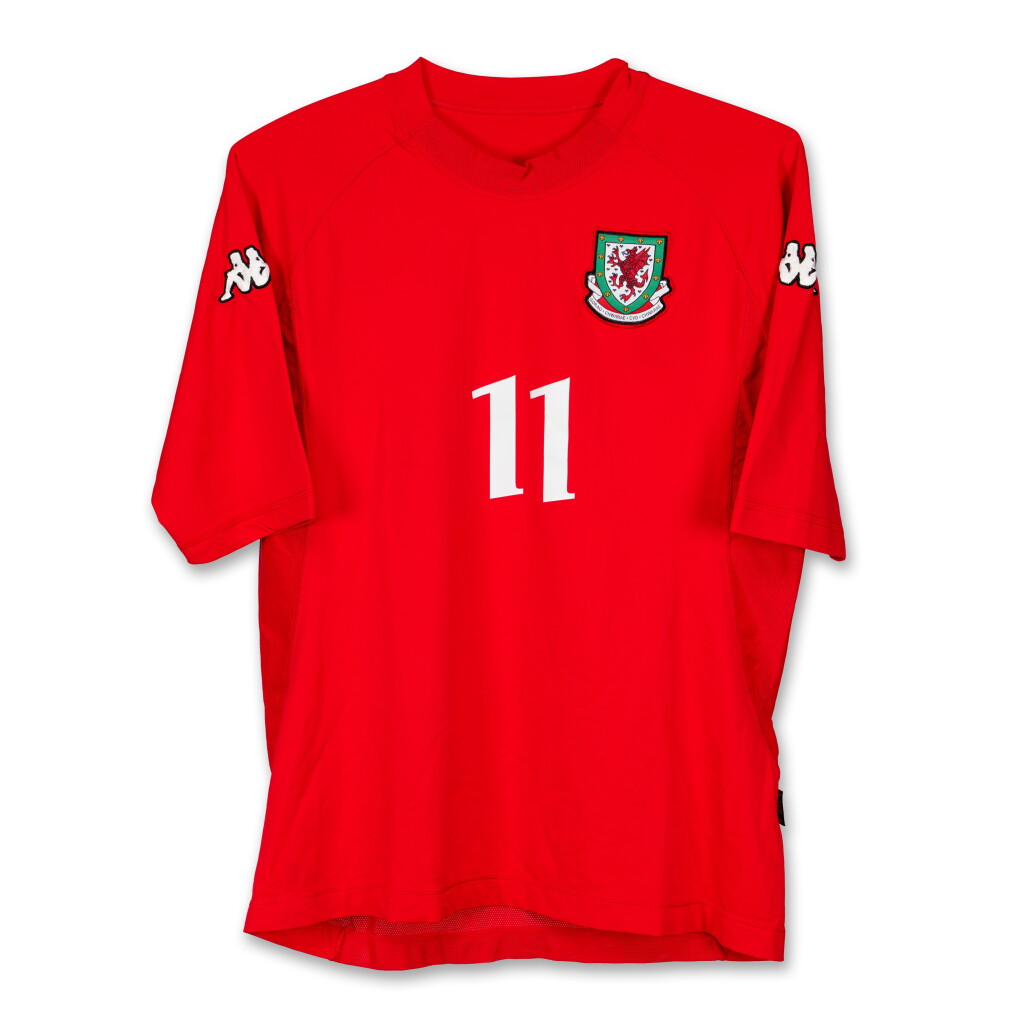 View full screen - View 1 of Lot 51. Ryan Giggs Wales 2004 Match Worn Shirt .