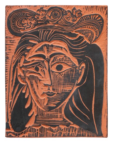 View full screen - View 1 of Lot 81. Femme au chapeau fleuri (A. R. 521).