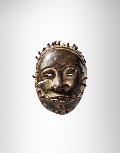 View full screen - View 1 of Lot 42. Baule Miniature Mask, Côte d'Ivoire.