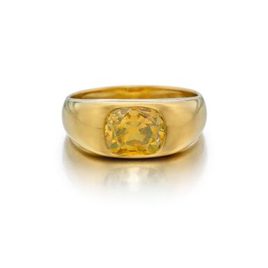 View full screen - View 1 of Lot 261. Fancy Deep Brownish Orangy Yellow Diamond Ring.