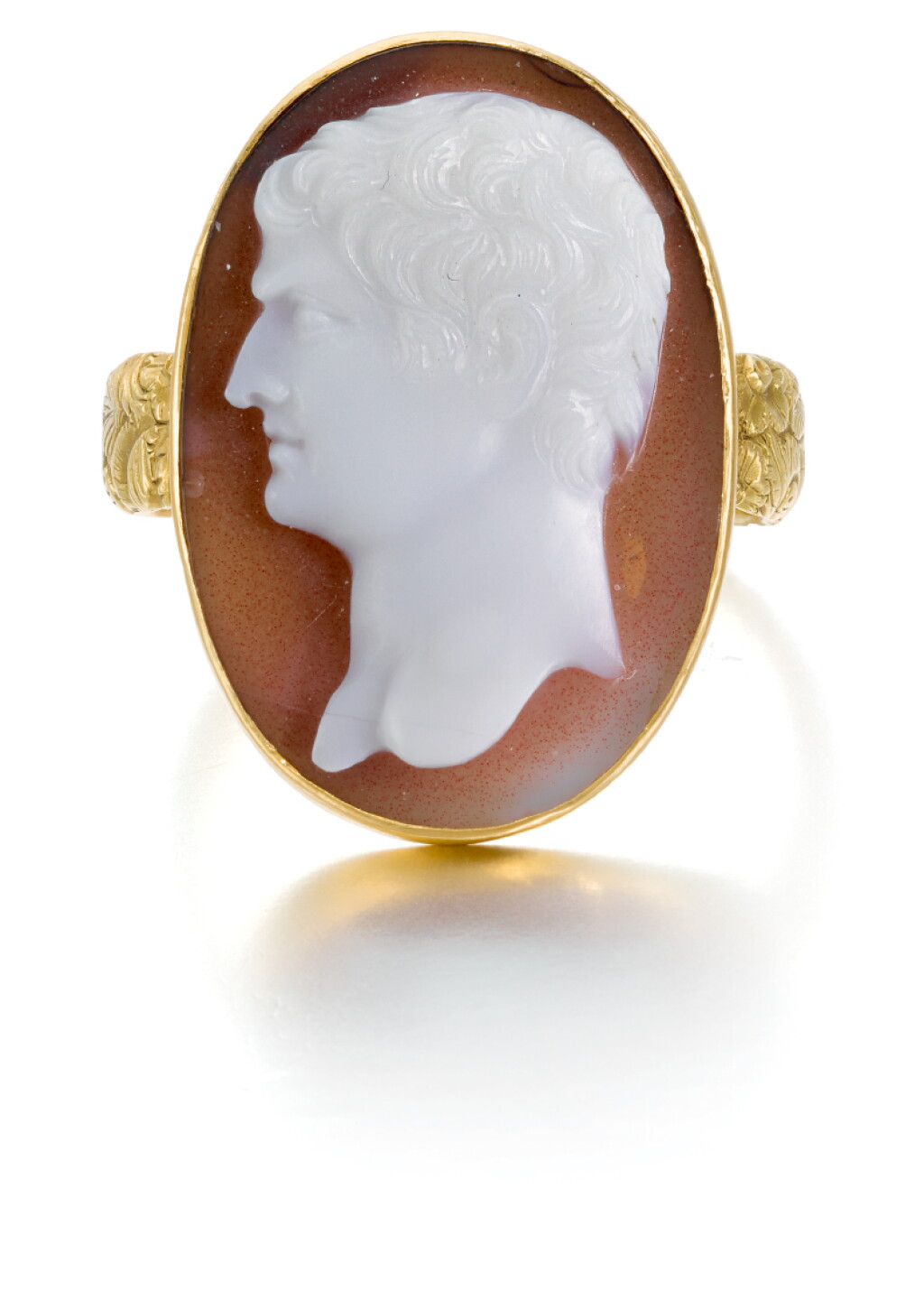 View full screen - View 1 of Lot 83. ITALIAN, LATE 18TH CENTURY | CAMEO WITH A BUST OF A ROMAN EMPEROR.