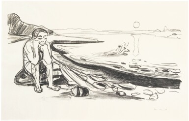 View full screen - View 1 of Lot 102. EDVARD MUNCH | OMEGA'S FLIGHT (W. 353; SCH. 323).