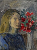 Portrait of Woman with Flowers