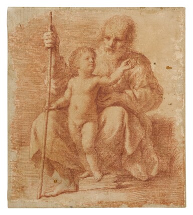 View full screen - View 1 of Lot 541. GIOVANNI FRANCESCO BARBIERI, CALLED GUERCINO | THE CHRIST CHILD WITH ST. JOSEPH.