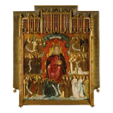 View full screen - View 1 of Lot 78. JOAN GASCÓ | GOD THE FATHER ENTHRONED AND SURROUNDED BY THE CELESTIAL HIERARCHY .
