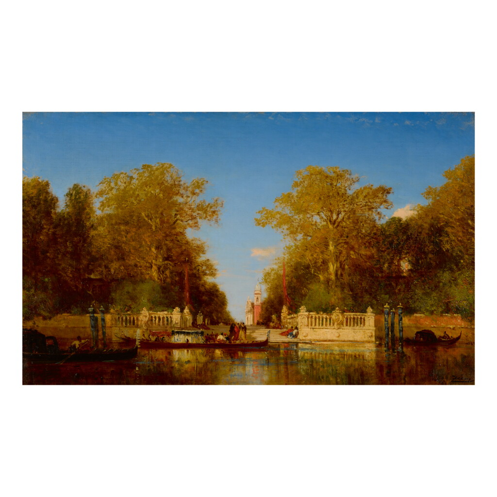 Voir en plein écran - Voir 1 du lot 60. FÉLIX ZIEM | GONDOLES DEVANT LE JARDIN FRANÇAIS.