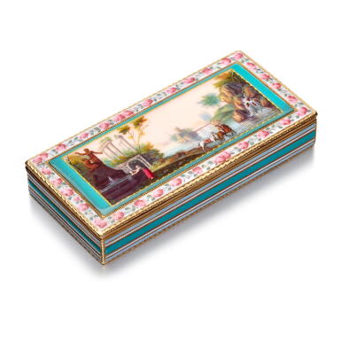 View full screen - View 1 of Lot 1086. A gold and enamel snuff box, Frères Jordan, Berlin, circa 1795.