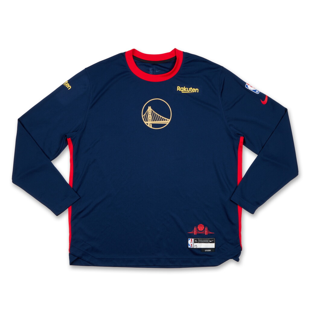 View full screen - View 1 of Lot 166. Gui Santos Golden State Warriors 2024-2025 Game Issued City Edition Warmup Set .