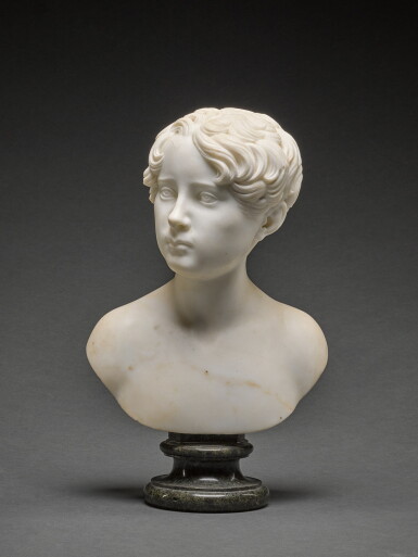 View full screen - View 1 of Lot 26. Portrait bust of boy, probably Charles William Lambton (1818-1831).