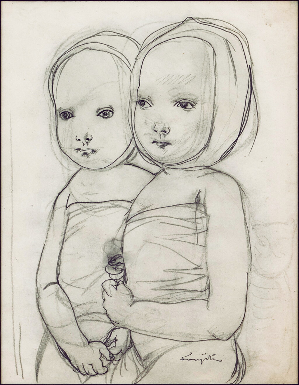 View full screen - View 1 of Lot 1262. Léonard Tsuguharu Foujita 藤田嗣治 | Les Jumelles 雙胞胎.