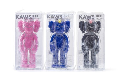 View full screen - View 1 of Lot 1131. KAWS | BFF (BLACK/ PINK/ MOMA EXCLUSIVE) (THREE WORKS) BFF(黑/ 粉紅/ MOMA 獨家版)(三件作品).