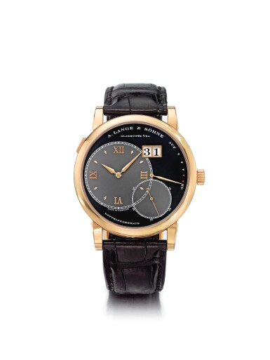View full screen - View 1 of Lot 56. A. LANGE & SÖHNE | REFERENCE 115.031 GRAND LANGE 1 A BOUTIQUE EDITION PINK GOLD WRISTWATCH WITH DATE AND POWER RESERVE INDICATION CIRCA 2005.