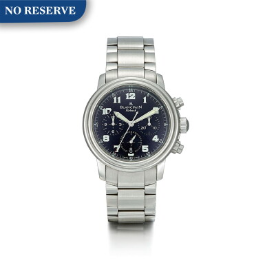 View full screen - View 1 of Lot 856. BLANCPAIN | A STAINLESS STEEL FLYBACK CHRONOGRAPH WRISTWATCH WITH DATE AND BRACELET, CIRCA 2000.