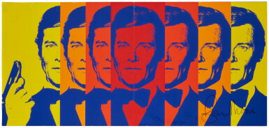 View full screen - View 1 of Lot 34. The Spy Who Loved Me (1977), banner, signed by Roger Moore, German.