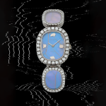Retailed by Asprey: Reference 4117/1G | A white gold and diamond-set bracelet watch with butterfly wings dial and bracelet | Made in 1973
