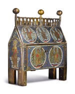 Champlevé enamel châsse with angels and saints
