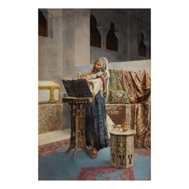 View full screen - View 1 of Lot 469. ANTONIO FABRÉS Y COSTA | READING FROM THE KORAN.
