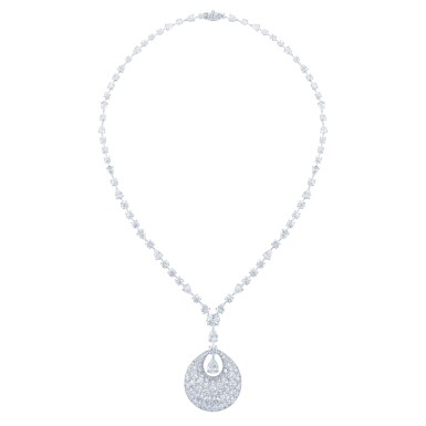 View full screen - View 1 of Lot 55. GRAFF | DIAMOND 'BOMBÉ PAVILION' PENDANT-NECKLACE.